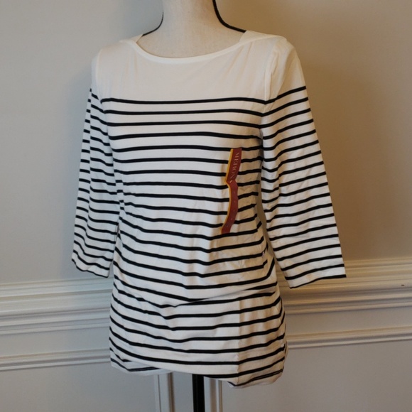 3/4 Sleeve striped boatneck tee - Picture 2 of 6